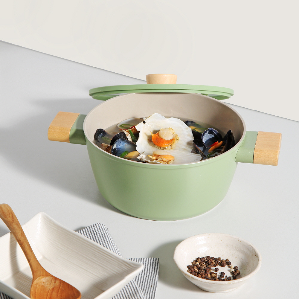 셰프와인 프로방스 IH 인덕션 냄비 세라믹코팅 전골 밀푀유 찌게 / 20cm, 양수냄비 - 상세 이미지 2