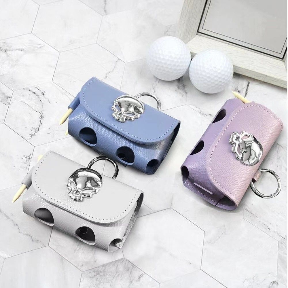 2구 가죽 골프 볼 주머니 골프공 파우치 골프 힙색