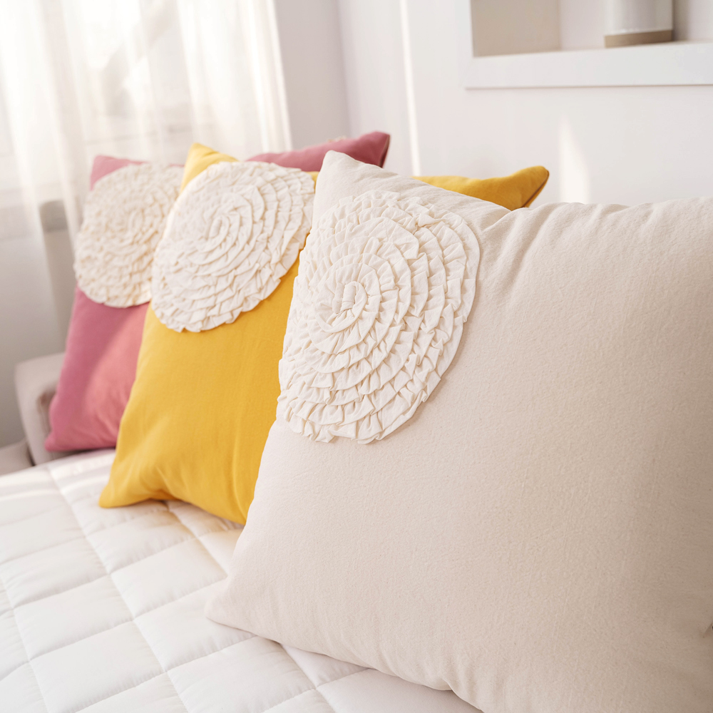 마벨로제 아트 쿠션커버 호박 원형 쇼파 쿠션 방석 미드센츄리 40cm