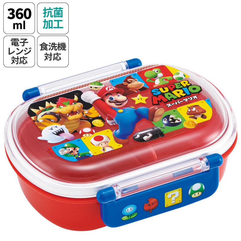 스케이터 슈퍼마리오 캐릭터 항균 도시락 런치박스 360ml QAF2BAAG - 주방·식기 - 하카타몰