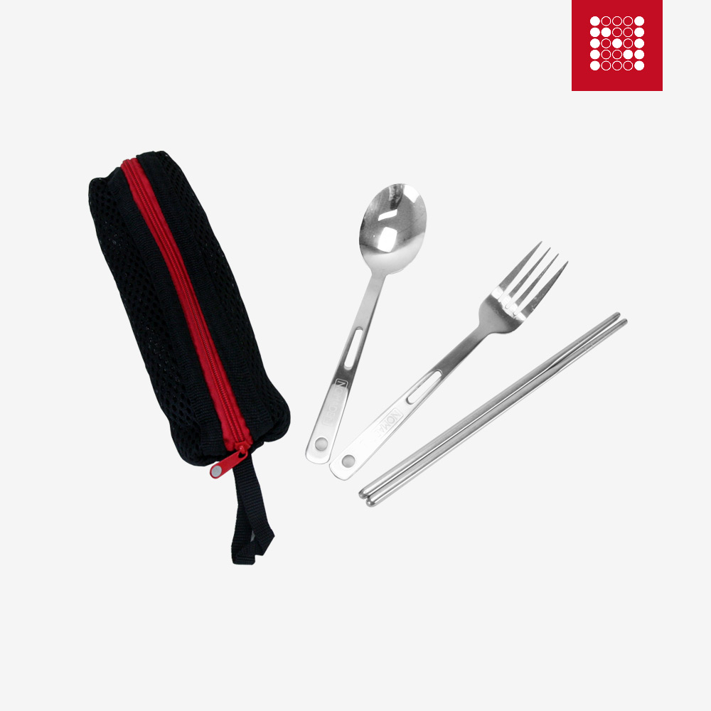 노마드 메쉬망 스푼세트 스텐레스재질 파우치포함