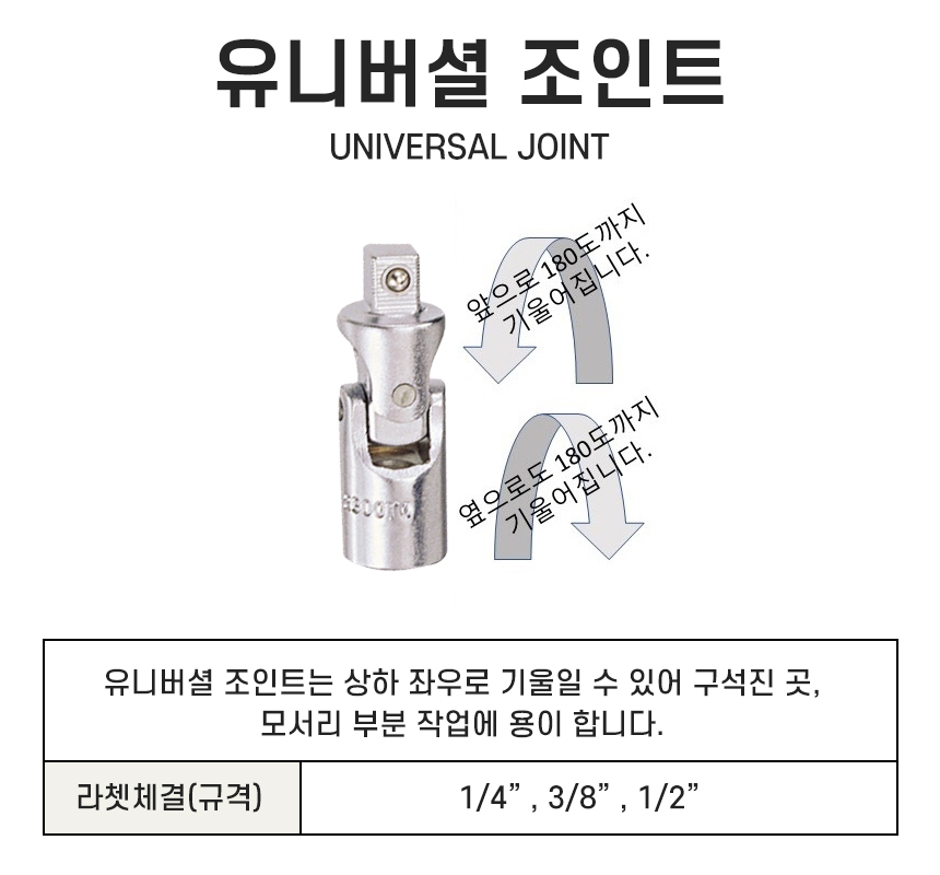 지니어스 복스알 핸드소켓 3/8 6mm 6각 유니버셜 변환어댑터 연결대 소켓꽂이 이미지 6