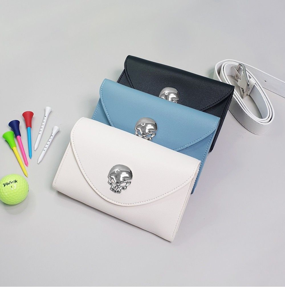 스컬 벨트 가죽 골프 볼 주머니 골프공 파우치 골프 힙색