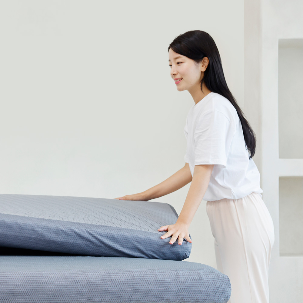 잠솔솔 탄탄한 토퍼매트리스 접이식 침대 바닥 3단 수면매트 12cm MS