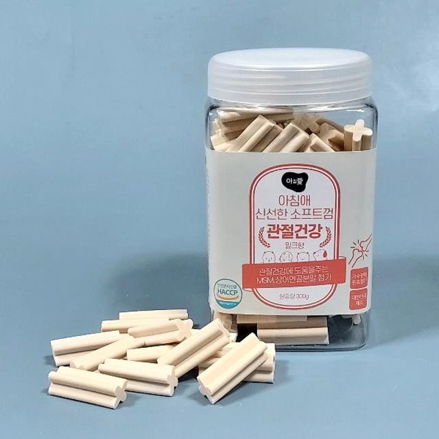 아침애 가수분해 신선한 소프트껌 관절건강+밀크, 300g, 1개 - 상품 이미지