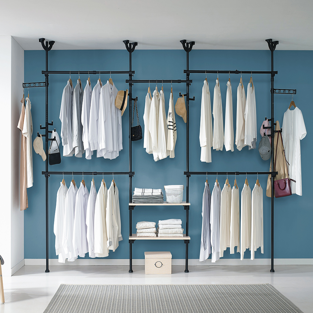 EASYON 이지온 튼튼한 EOBC32407M 시스템 옷걸이 선반 블랙 행거 - 상품 이미지