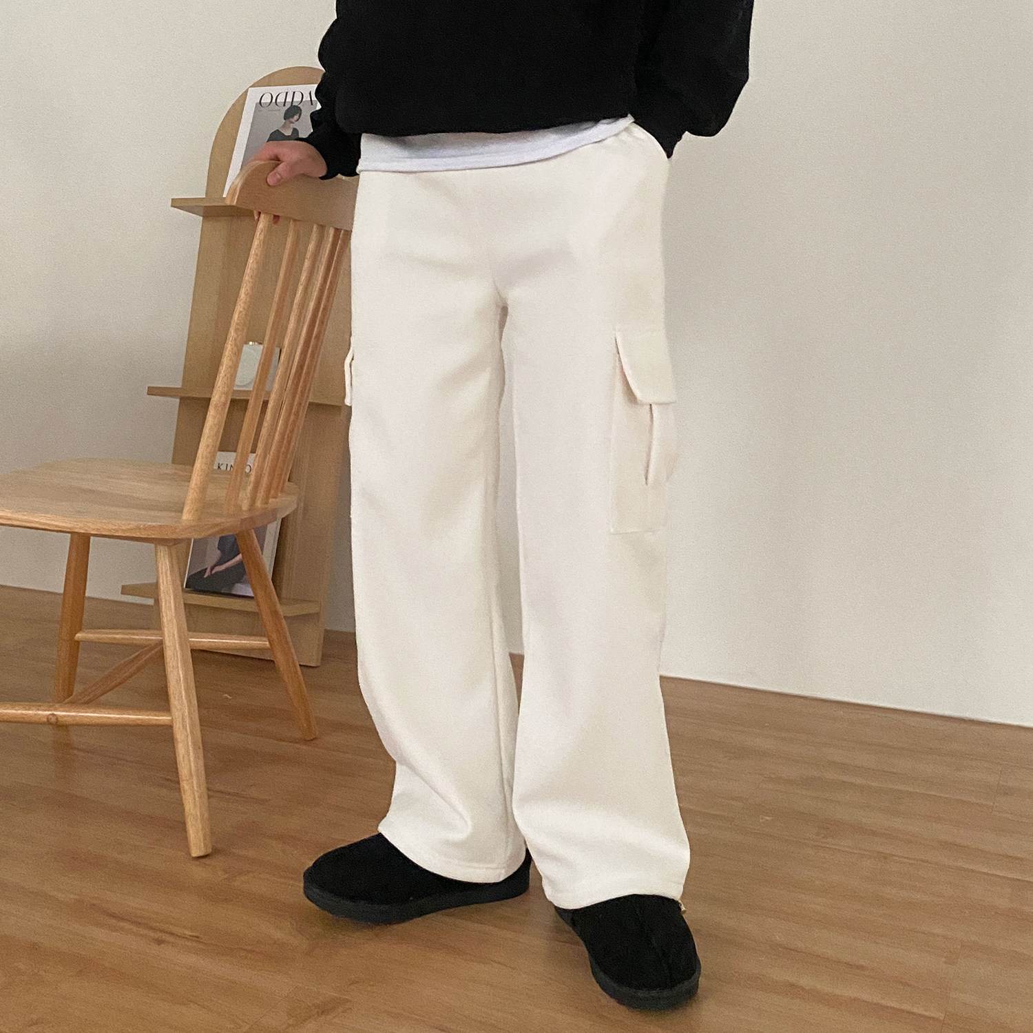 양털바지 남자골덴바지 통큰바지 - 상품 이미지