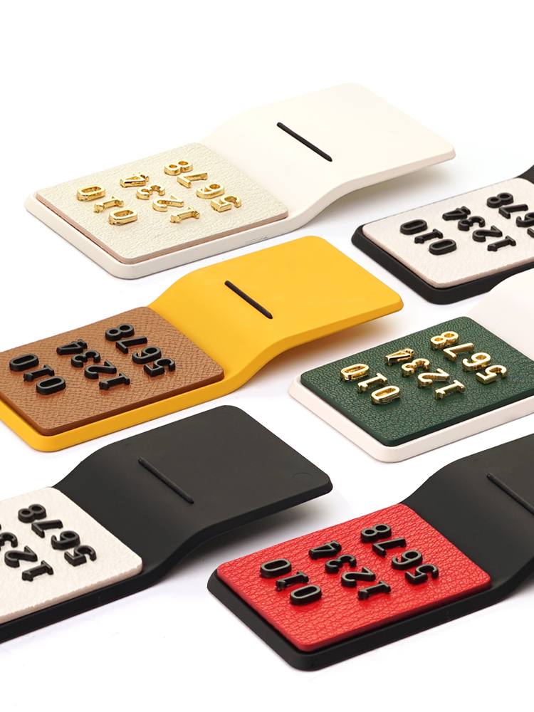 훠링 주차번호판 비스포크 가죽 자동차 전화번호판 안심번호 차량용 새차선물 블랙