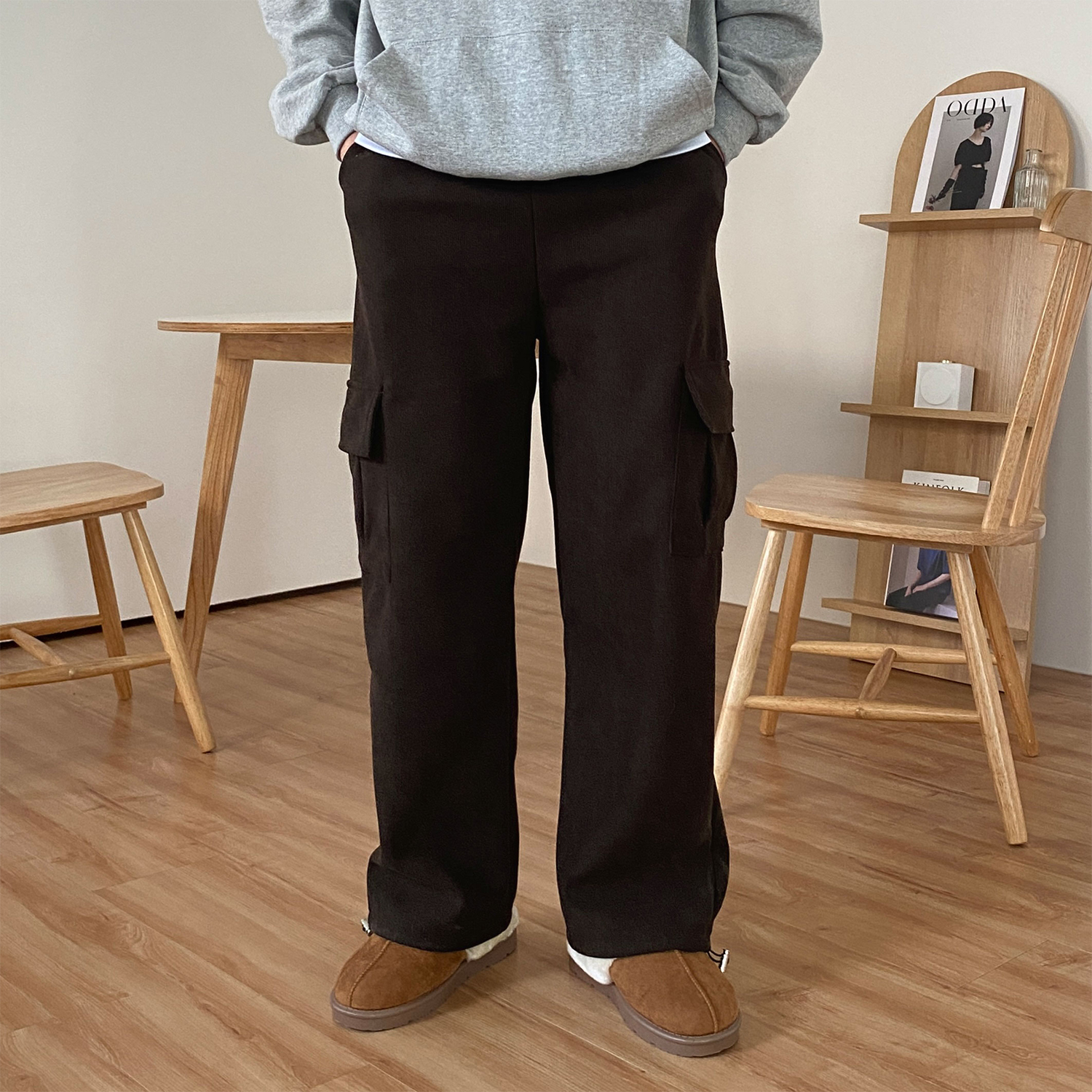 1+1 양털바지 남자골덴바지 통큰바지 - 상세 이미지 3