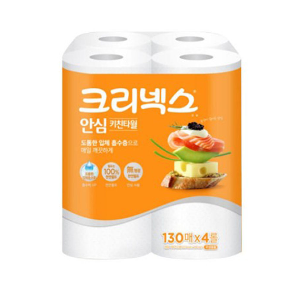 크리넥스 안심 키친타올 130매 4롤