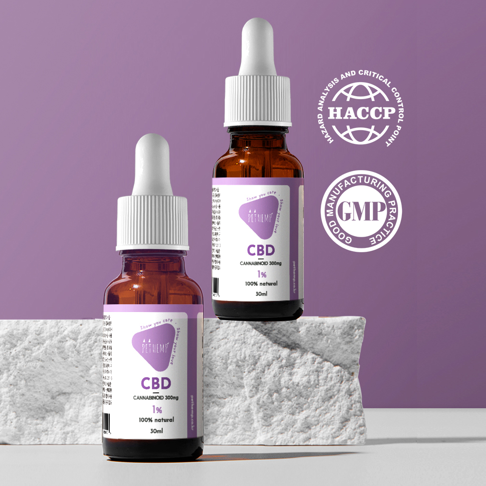 펫햄프 라이트 CBD오일 강아지 고양이 햄프씨드 오메가3 피부 눈물 발작 영양제 30ml, 2개