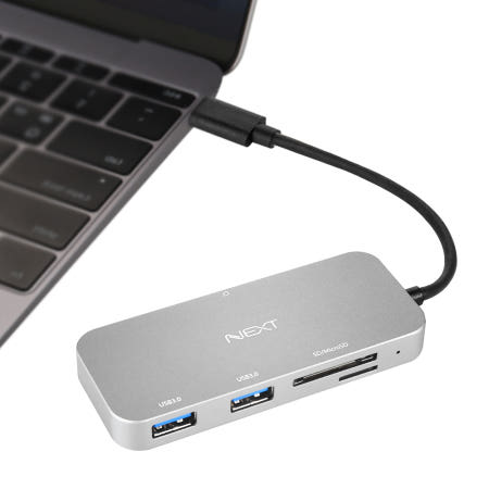 넥스트유 9713TCU3 USB C타입 허브 카드리더기 / USB3.0 2포트 / CF SD TF 카드 / 스마트폰 노트북 태블릿