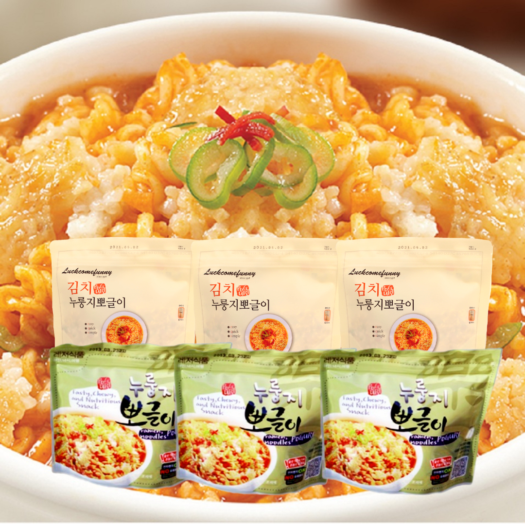 (3+3) 누룽지 즉석 뽀글이 군대 PX 캠핑 봉지라면 탕비실 간식 100g - 상품 이미지