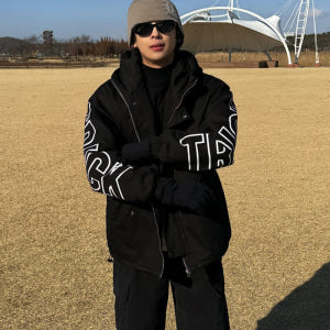 남자 스목 겨울 오버핏 해비 누빔 숏 후드 야상 패딩 점퍼 착용 후기 | 사이즈/핏 총정리 - 상품 이미지 4