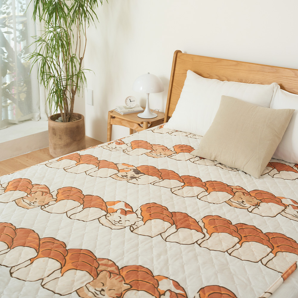 잠온 EMF 탄소매트 전기요 카본 전기매트 그래핀 캠핑 워셔블 원적외선 식빵굽는고양이 싱글 이미지 2