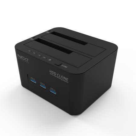 넥스트유 963DCU3H 2베이 USB 3.0 1:1 클론 도킹 / 외장 스토리지 USB 3포트 / SSD HDD 복사 오프라인 지원