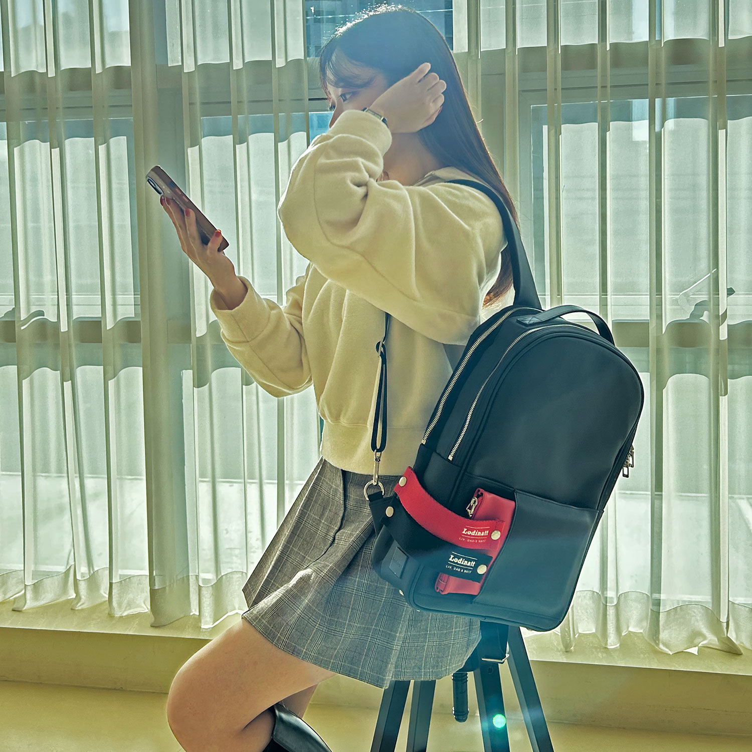 로디나트 클러치 백팩 크림, 직장인 대학생 3웨이 노트북 비즈니스 멀티백