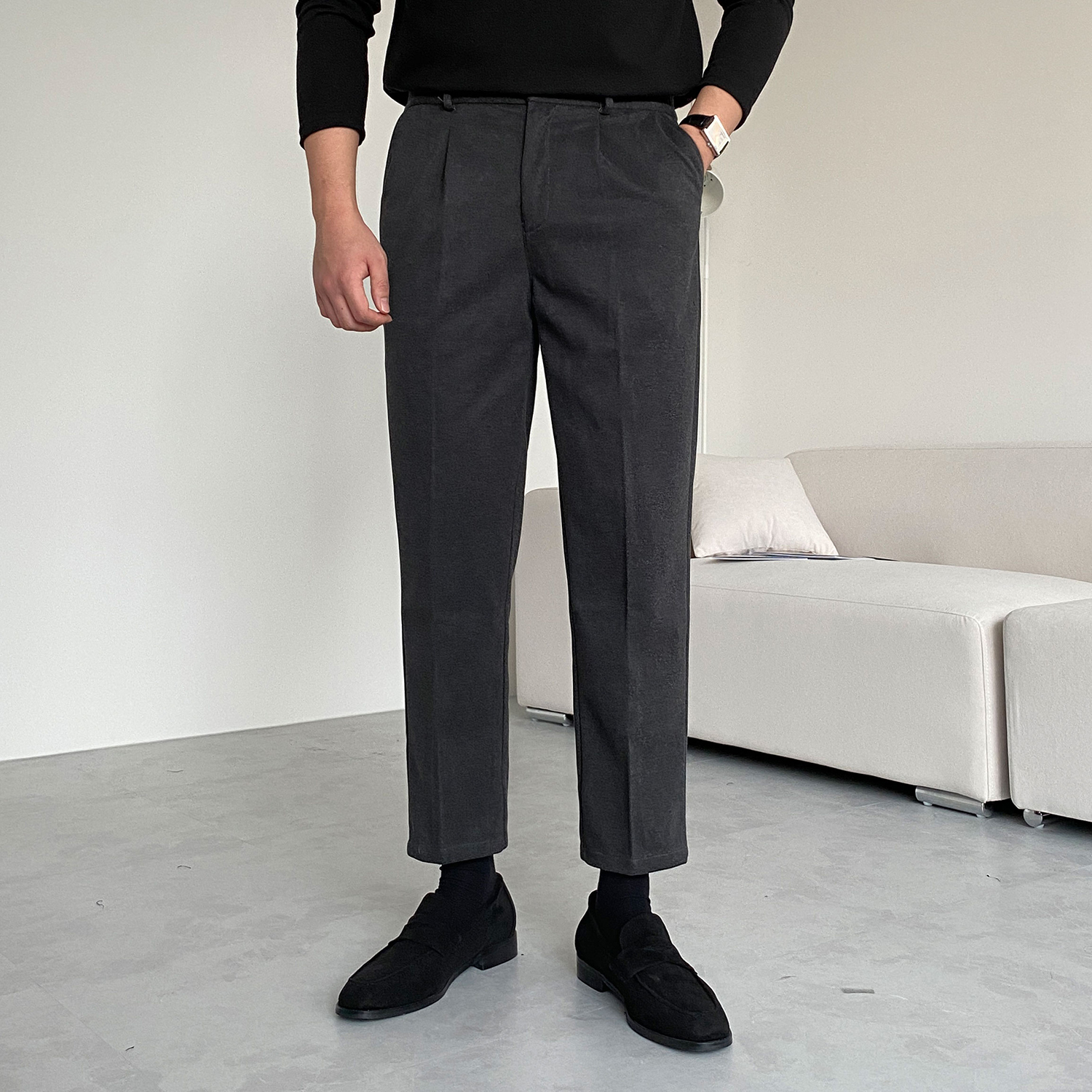 남자울슬랙스 남자9부슬랙스 - 상세 이미지 5