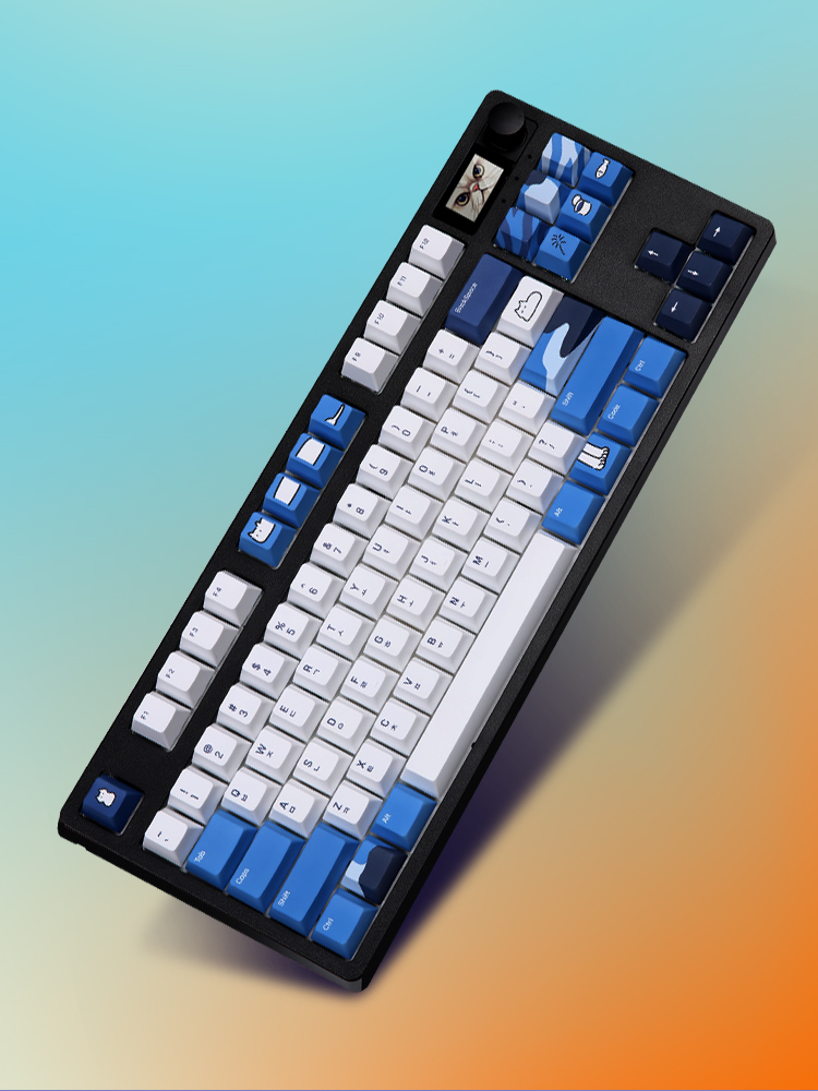 닌자84프로 블랙 풀윤활 아이 패드 폰 갤럭시 탭 유 무선 블루투스 폭스테일축 조약돌 키보드