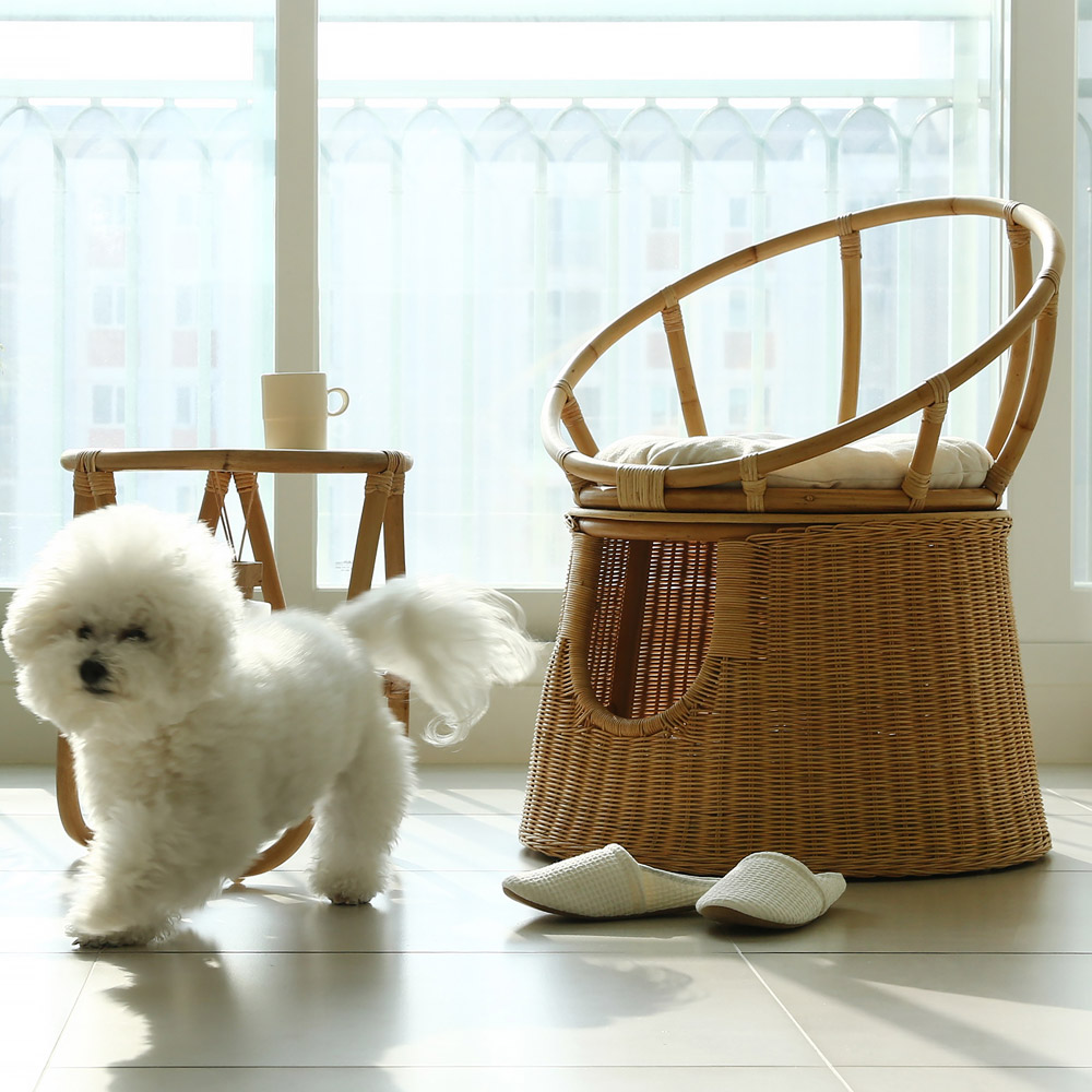 라탄 고양이집 의자 숨숨집 고양이텐트 원목 강아지 애견 펫 동굴하우스