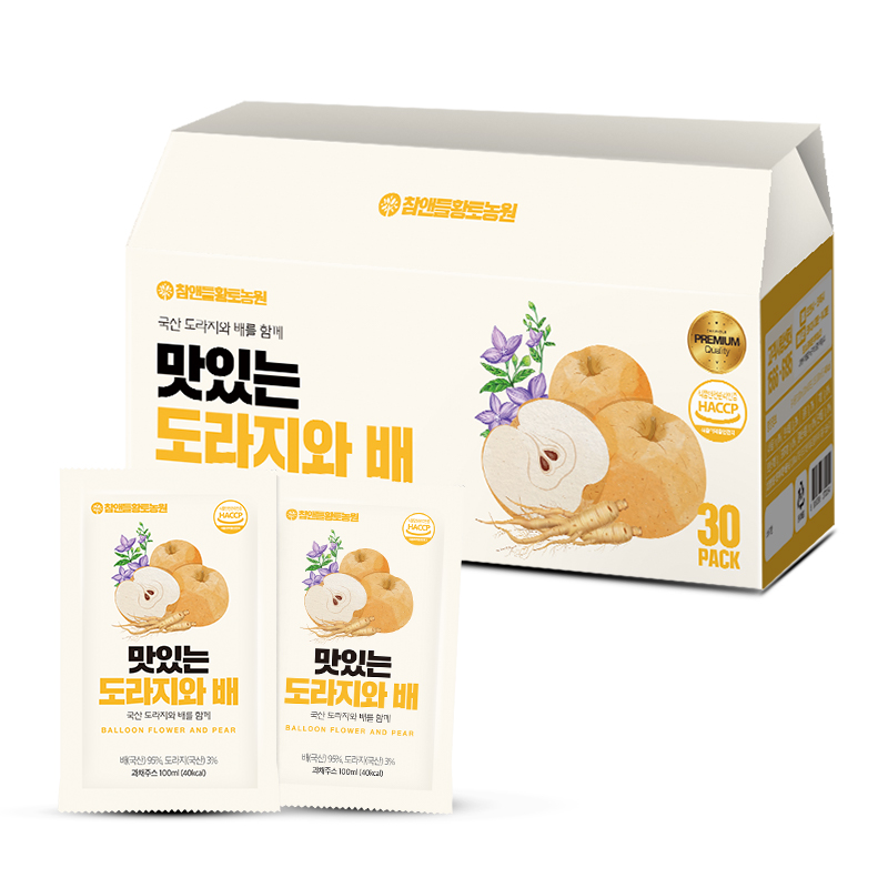 참앤들황토농원 맛있는 도라지와 배즙 100ml 30포, 1개