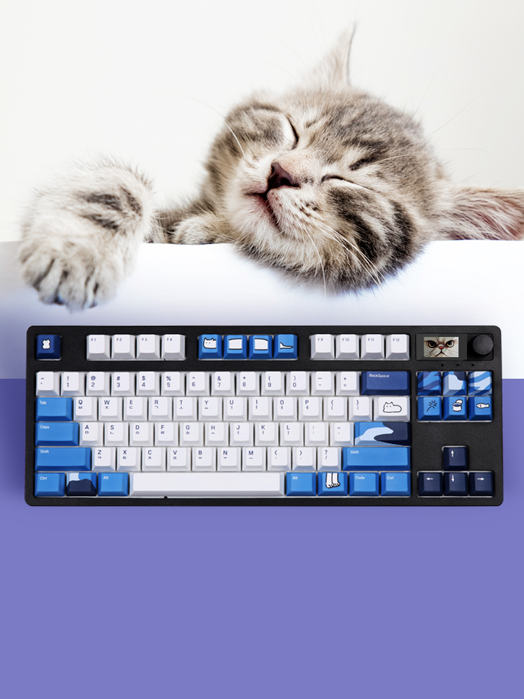 닌자84프로 블랙 수제 풀윤활 아이패드 폰 유무선 블루투스 폭스테일축 커스텀 조약돌 키보드