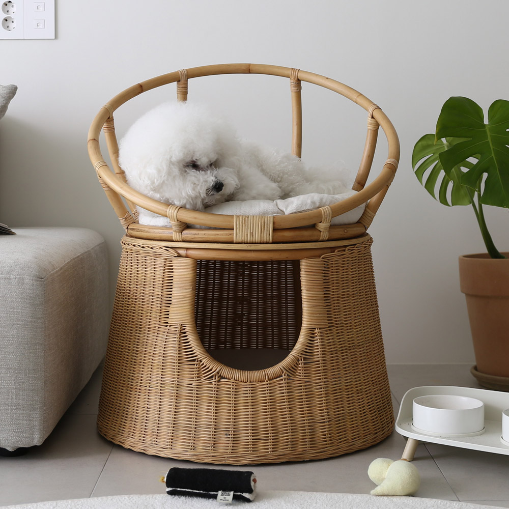 라탄 고양이집 의자 숨숨집 고양이텐트 원목 강아지 애견 펫 동굴하우스