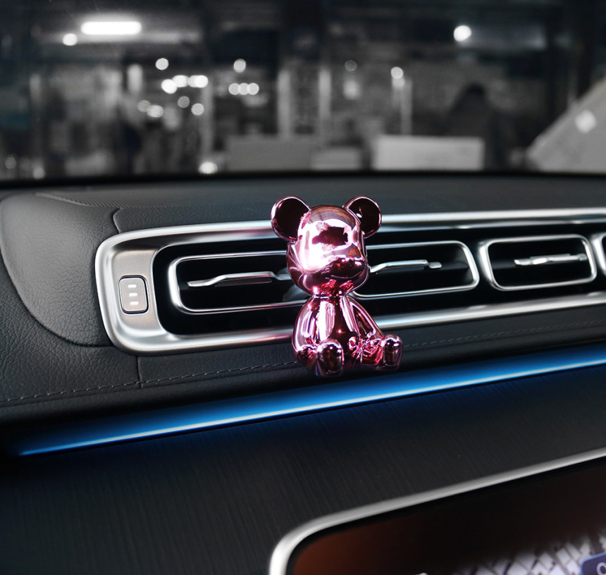고급 차량용 방향제 베어브릭 곰돌이 송풍구 디퓨저 석고 화이트 블랙체리