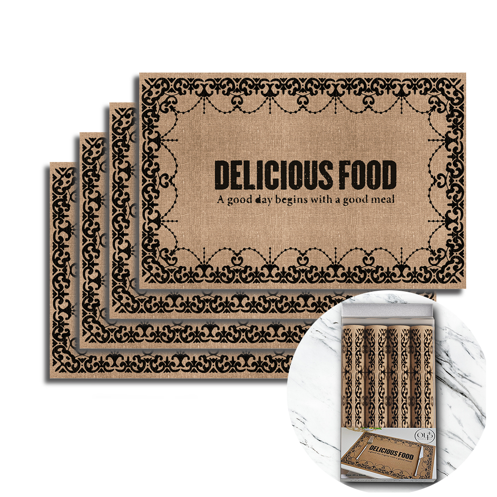 오라플 테이블 식탁 매트 4개입 방수 깔개 PVC 북유럽 호텔 식사