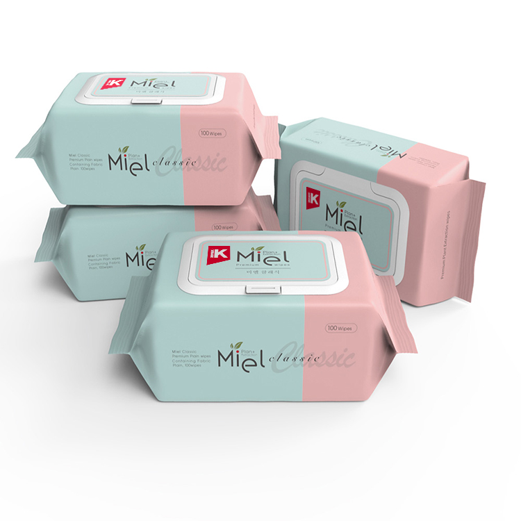 미엘 물티슈 클래식 캡형 100매 20팩 평량 50g 유아용 저자극 대용량