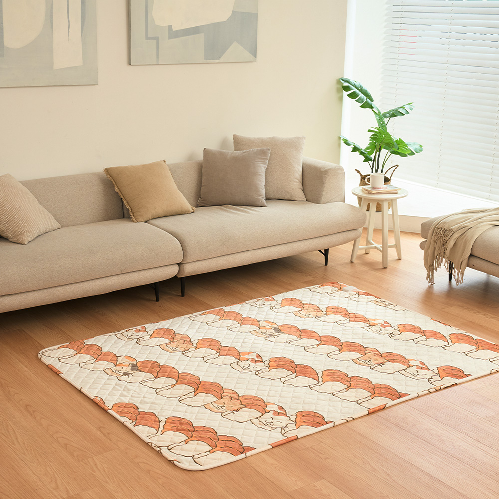 잠온 EMF 탄소매트 전기요 카본 전기매트 그래핀 캠핑 워셔블 원적외선 식빵굽는고양이 싱글 이미지 4