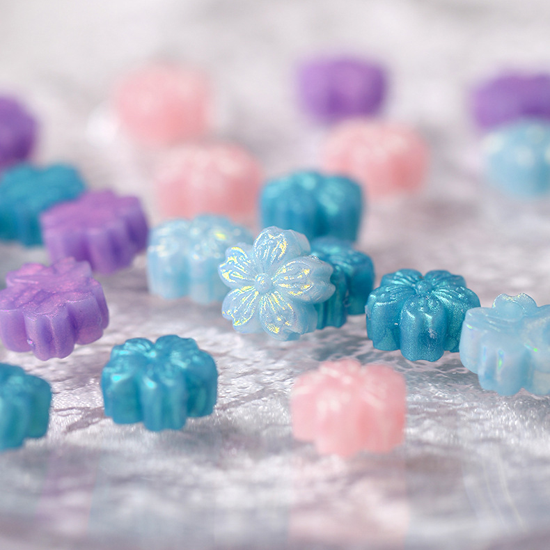 실링왁스 비즈 왁스씰 벚꽃모양 90알 오로라 믹스 이미지 4