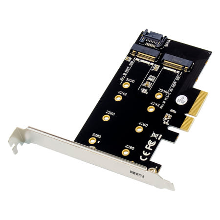 넥스트유 M2296PCIe M.2 NVMe & SATA Combo PCIe 4배속 어댑터 / 상단 B key NGFF / 하단 M key NVMe 동시