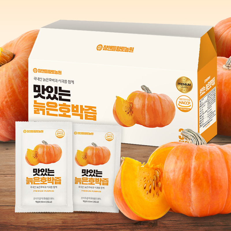 [국내산] 참앤들황토농원 국내산 맛있는 늙은 호박즙 90ml 30포, 2개 - 상세 이미지 2