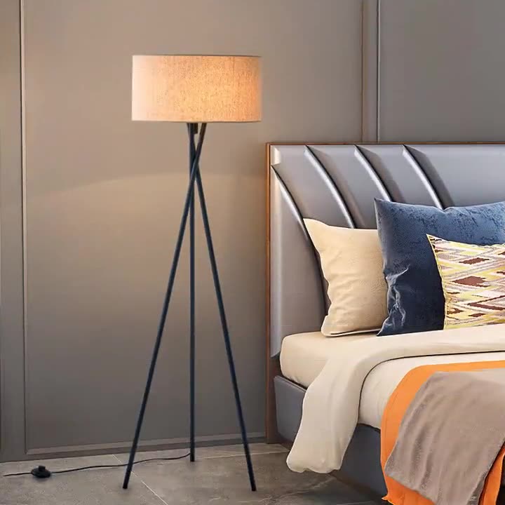 북유럽 장스탠드 조명 린넨 플로어램프 Linen Floor Lamp 단색광(따듯한 빛) - 상세 이미지 3