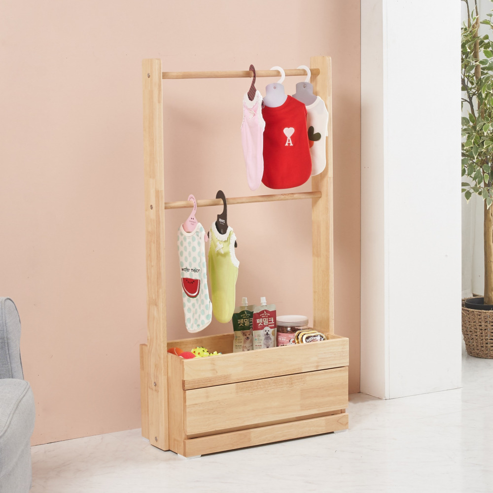 엘리오 낮은행거 아이방행거 옷걸이 원목 선반형
