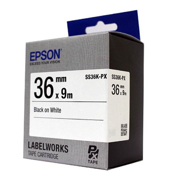 EPSON 엡손 SS36K-PX 라벨테이프 바탕(흰색)/글씨(검정) 36mm : 컴퓨존