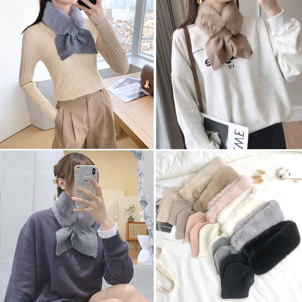 여성 쁘띠 스카프 간절기 여자 리프 머플러 데일리 목도리 제품 이미지