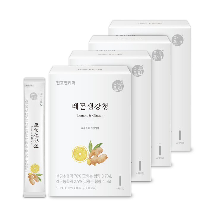 천호엔케어 국산 생강추출액 70% 유기농설탕 레몬생강즙 레몬 생강청 30포 X 4박스 - 상세 이미지 2