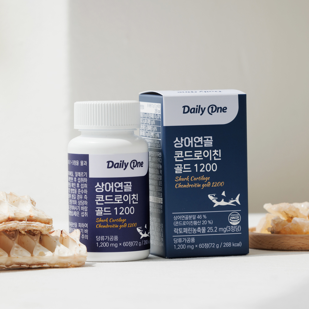 데일리원 상어연골 콘드로이친 골드 1200 저분자 72g 60정, 1개 - 상세 이미지 2