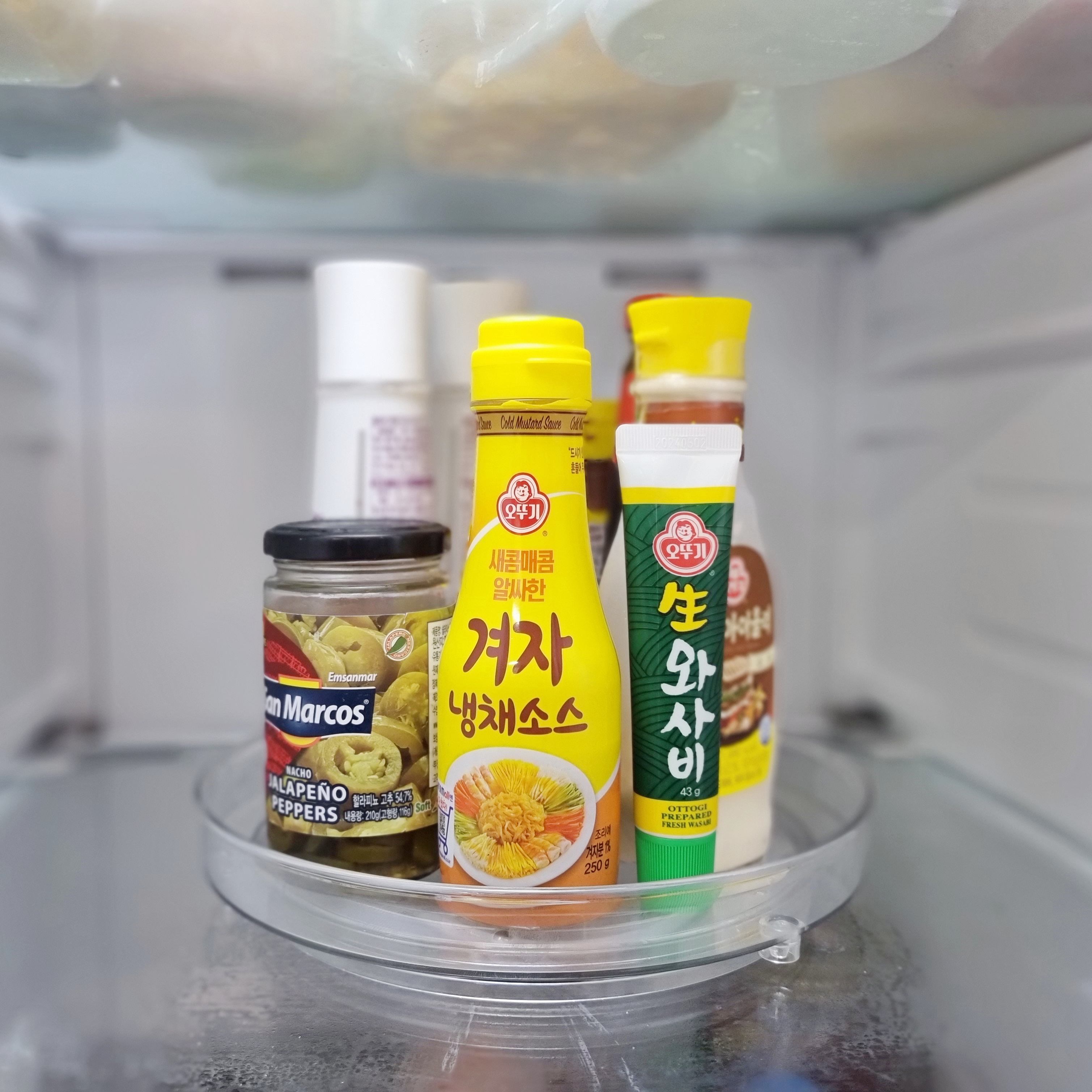 냉장고회전정리대 냉장고 회전 트레이 양념통 정리 - 상세 이미지 3