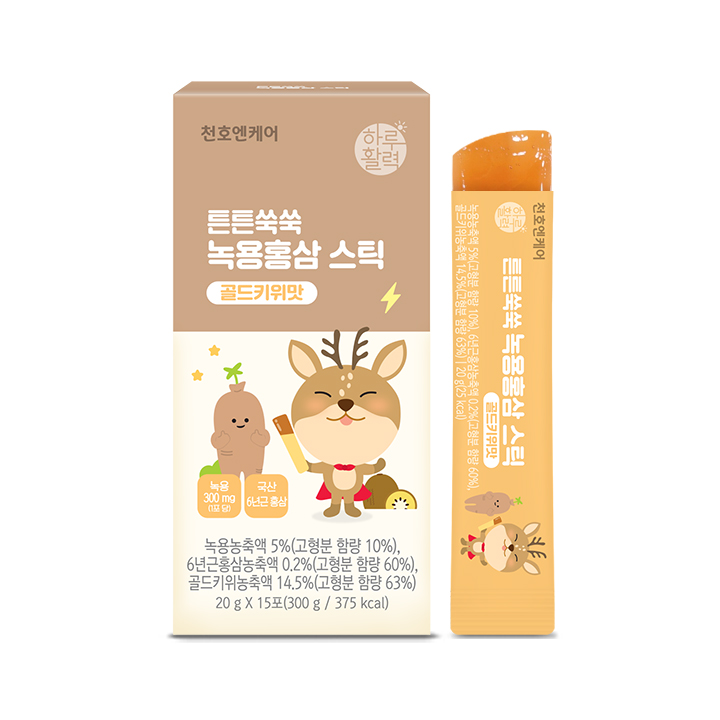천호엔케어 어린이 녹용 6년근 홍삼 아연함유 녹용홍삼 젤리 스틱 15포 X 4박스 - 상세 이미지 2