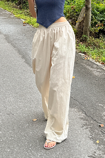 바스락 와이드 밴딩팬츠 - 상세 이미지 2