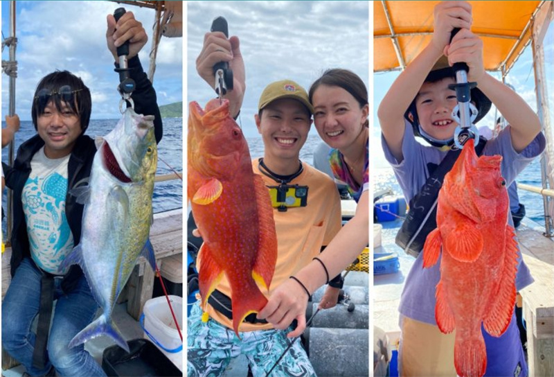 일본 오키나와 보트낚시 체험  작은 열대어는 물론 그루퍼 레오파드 코랄그루퍼 등 고급 어류도 낚을 수 있습니다  오키나와현 나하시 이미지 2
