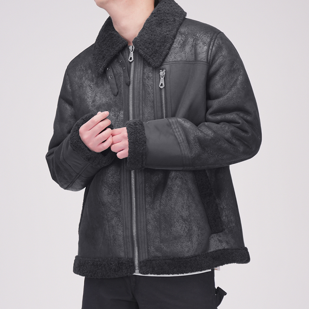 DKNY 남성 시어링 무스탕 가죽 자켓 - 메인 이미지