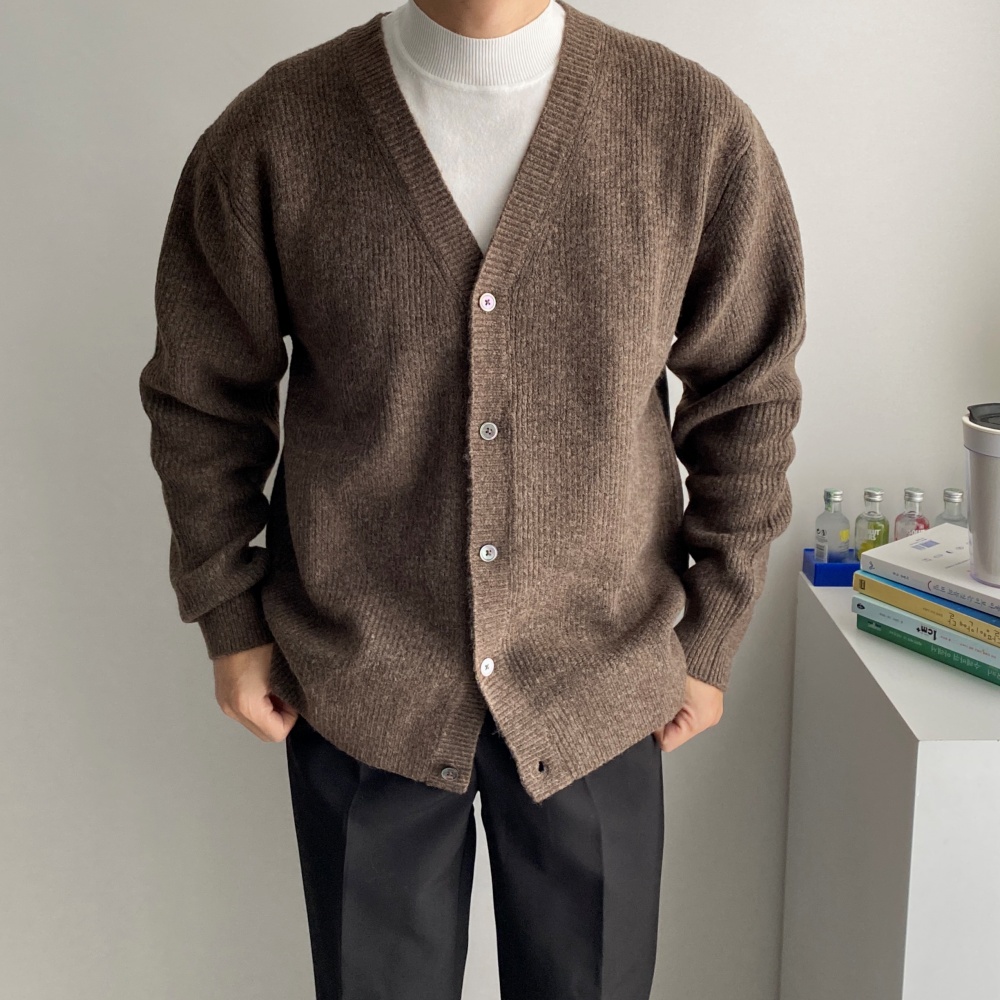남자캐시미어가디건 남자두꺼운가디건 남성오버핏카디건 이미지 4
