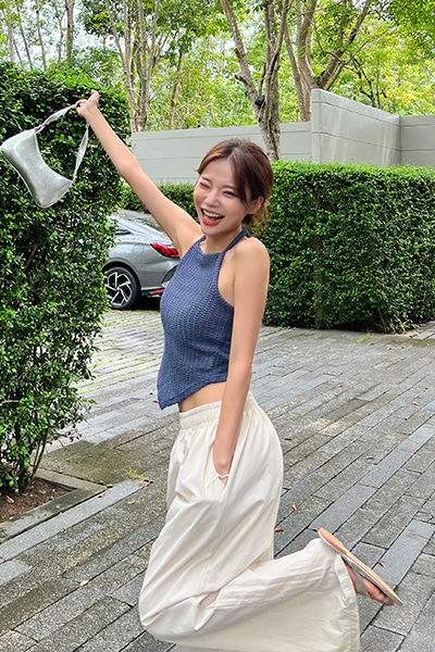 바스락 와이드 밴딩팬츠 - 상세 이미지 3