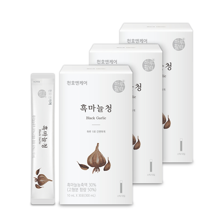천호엔케어 100% 남해안 일대 자연숙성 흑마늘즙 스틱 흑마늘청 30포 X 3박스 - 상세 이미지 2
