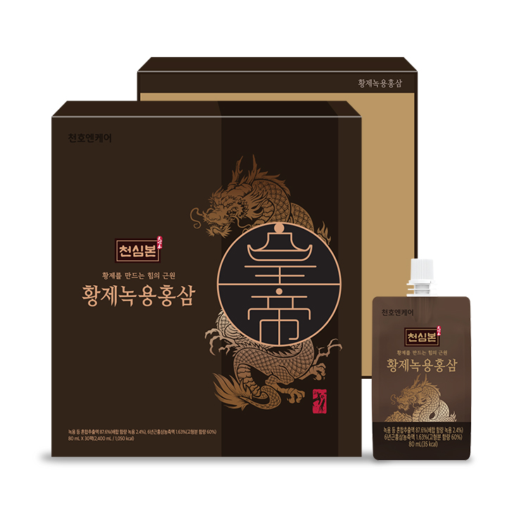 천호엔케어 녹용 1박스 14돈 함유 황제 녹용 홍삼 80ml X 30개입 - 상세 이미지 2