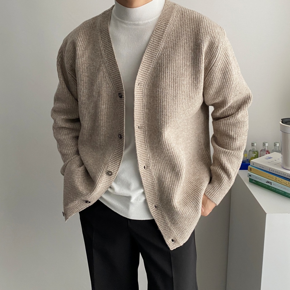 남자캐시미어가디건 남자두꺼운가디건 남성오버핏카디건 - 상세 이미지 5
